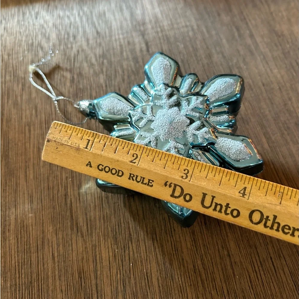 Vintage Light Blue & White Snowflake Ornament